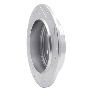 Chrysler Sebring Brake Rotor (1) - Rear Left - R1 Concepts - Drilled & Slotted - Silver - `95-`07